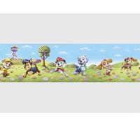 AG Design AWBD 8036 - Cenefa autoadhesiva de la Patrulla Canina con diseño de flores, resistente al agua, decoración de pared para niños y niñas, multicolor, ancho 500 cm x alto 13,8 cm