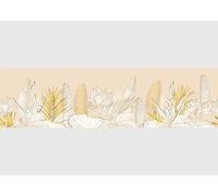 AG Design Cenefa autoadhesiva con flores doradas, AWB 8290, resistente al agua, decoración para paredes, muebles, papel pintado, revestimientos de paredes y puertas, lámina, multicolor, ancho 500 cm x