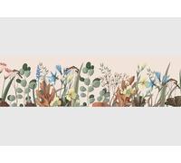 AG Design Cenefa autoadhesiva de flores, AWB 8256, resistente al agua, decoración para paredes, muebles, papel pintado, revestimientos de paredes y puertas, lámina, multicolor, ancho 500 cm x alto