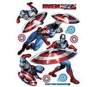 AG Design Marvel Capitán América Adhesivo de Pared, 1 Unidad, Cloruro de polivinilo, Multicolor, 65 x 85 cm
