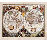 AG Design - Mural fotográfico para la Pared - No Tejido - Mapa Antiguo - Papel Pintado fotográfico - Póster Gigante de Pared - 360 x 270 cm - 4 Partes - FTNXXL 0351