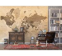 AG Design - Mural fotográfico para la Pared - No Tejido - Mapa - Papel Pintado fotográfico - Póster Gigante de Pared - 360 x 270 cm - 4 Partes - FTNXXL 1215