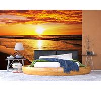 AG Design - Mural fotográfico para la Pared - No Tejido - Puesta de Sol del océano - Papel Pintado fotográfico - Póster Gigante de Pared - 360 x 270 cm - 4 Partes - FTNXXL 2487