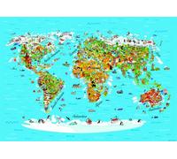AG Design - Mural fotográfico para la Pared - Papel Kids - Mapa - Papel Pintado fotográfico - Póster Gigante de Pared - 360 x 254 cm - 4 Partes - FTS 1320