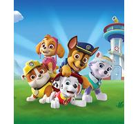 AG Design Papel Pintado fotográfico de Paw Patrol para habitación Infantil, 180 x 202 cm, FTDNXL 5151, Fiel, Multicolor, 1.8W x 2L m