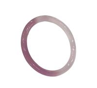 AGA Natural PURLEPA Y Blanca Calcedonía Redonda Redonda Tinker Bangle 58-62 mm Fengshui Jade Pulsera para Mujeres genuinas