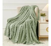 Aganear Manta de forro polar, manta de franela acogedora, suave, ligera, mullida, regalo decorativo cálido para todas las estaciones, manta portátil para sofá, cama, automóvil (50 x 60 pulgadas, verde