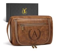 Aganmi Regalos personalizados para papá de hija e hijo, bolsa de viaje única para hombre, bolsa de afeitado, bolsa de cuero para afeitar, Pascua, día del padre, Navidad, regalos de cumpleaños para