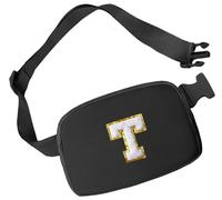 Aganmi Riñonera con inicial para niñas, bolsa cruzada pequeña para mujer, riñonera moderna con correa ajustable, bolsa cruzada personalizada en todas partes, bolsa de pecho, accesorios de viaje,