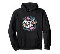 Agape Love Acuarela Flor Floral Inspirador Cristiano Sudadera con Capucha
