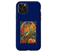 Agapornis Art Nouveau con Rosas y botánico Vintage Carcasa para iPhone 11 Pro