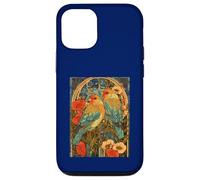 Agapornis Art Nouveau con Rosas y botánico Vintage Carcasa para iPhone 12/12 Pro