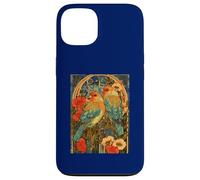Agapornis Art Nouveau con Rosas y botánico Vintage Carcasa para iPhone 13