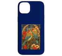 Agapornis Art Nouveau con Rosas y botánico Vintage Carcasa para iPhone 14 Plus