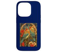 Agapornis Art Nouveau con Rosas y botánico Vintage Carcasa para iPhone 14 Pro