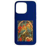 Agapornis Art Nouveau con Rosas y botánico Vintage Carcasa para iPhone 15 Pro MAX