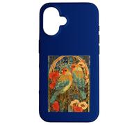 Agapornis Art Nouveau con Rosas y botánico Vintage Carcasa para iPhone 16