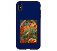 Agapornis Art Nouveau con Rosas y botánico Vintage Carcasa para iPhone XS MAX