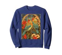 Agapornis Art Nouveau con Rosas y botánico Vintage Sudadera