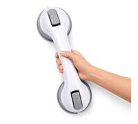 Agarradera Baño para Mayores con Ventosa - Asa de Apoyo para Ducha, Bañera y WC, Instalación sin Taladros con Doble Sistema de Bloqueo, para Azulejos y Superficies Lisas, 29 cm