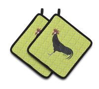 Agarradera decorada con pollos de Taj Mahal, color verde, de Caroline's Treasures, 19 x 19 cm