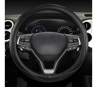Agarre cómodo Cubierta Interior del Volante Coche Accesorios De Cuero para Honda para Fit para Brio CRV HRV XRV para Mobilio para Odyssey(Black Red)