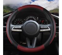 Agarre cómodo Cubierta Interior del Volante Coche Embellecedor De Cuero Microfibra Antideslizante para Mazda MX-30 CX-5 CX-50 2021 Accesorios para Automóviles(Wine Red)