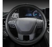 Agarre cómodo Elegante Protector Interior De Cuero Antideslizante para Volante Coche Embellecedor para Opel para Corsa para Combo para Mokka 2018 2019 2020 2021(Negro)