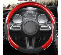 Agarre cómodo Protector para Volante De Coche Cubierta Cuero Antideslizante Embellecedor Accesorios Interior para Mazda 3 CX-30 MX-30 2020 2021(Rojo)