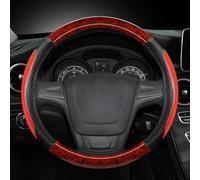 Agarre cómodo Protector para Volante De Coche Embellecedor Cuero Microfibra Antideslizante Estilo para MG HS ZS EV MG3 3SW MG5 MG6 MG7 ZR EHS EZS GT(Red O Shape)