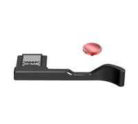 Agarre de aleación de aluminio para Fujifilm X-M5 con protector de zapata caliente - Agarre ergonómico de metal para cámara y botón de liberación para un mejor control, color plateado (negro)