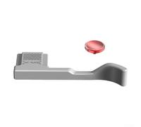 Agarre de aleación de aluminio para Fujifilm X-M5 con protector de zapata caliente - Agarre ergonómico de metal para cámara y botón de liberación para un mejor control, plateado (plata)