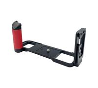 Agarre de mano para cámara, placa en L de aluminio mecanizado preciso, liberación rápida para GFX 50R con agarre de madera, soporte de zapata fría