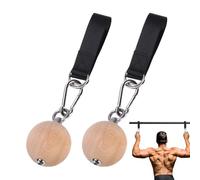 Agarre de pelota para dominadas, 2 piezas, antideslizante, constructor de fuerza del antebrazo, bola antideslizante de madera y correas, accesorio de ejercicio duradero, herramienta de resistencia de