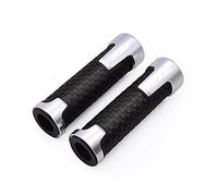 Agarre Empuñadura De Manillar De Carreras YZF Para Motocicleta, Empuñadura De Goma Suave De Aluminio Para Yamaha R1 R3 R6 R125 R6S R25 600R cubierta del manillar(Silver)