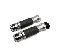 Agarre Extremos De Manillar De Motocicleta CNC Universales De 22 24MM Para CBR 1000RR 1100XX ST1300 PCX 125 150 CR 80 85 F150 R cubierta del manillar(Silver)