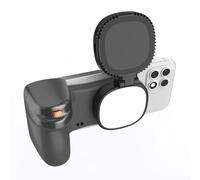 Agarre magnético para teléfono con luz selfie y control remoto para tomar fotos desde distancia, videoconferencias y llamadas de zoom con recarga rápida (negro)