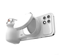 Agarre magnético para teléfono con luz selfie y control remoto para tomar fotos desde distancia, videoconferencias y llamadas de zoom con recarga rápida (blanco)