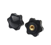 Agarre roscado en forma de flor, M4 M5 M6 M8 M10 M12 perilla de sujeción mango Tuercas Ciruela Baquelita Cable de giro manual estrella Negro Manual Pulgar Abrazaderas a través de tuercas 15pc(Blind
