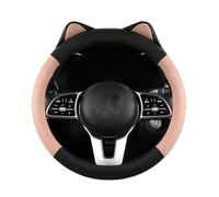 Agarre Volante Funda para Volante de Coche con Orejas Gato, Antideslizante, Resistente al Desgaste, Tela, Apta para manillares 14,5 a 15 Pulgadas