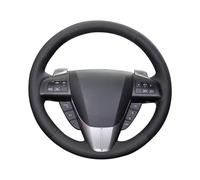Agarre Volante Funda para Volante de Coche para Mazda 3 CX7 2011-2013, PU PU Negro, Cosida a Mano, Accesorios para