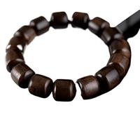 Agarwood 14mm * 15 Brunei Natural Viejo Agarwood Pulsera Buda Cuentas Cubo Cuenta oración BEA