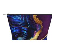 Ágata Abstracta Púrpura, Azul, Oro, Bolsa de artículos de tocador Bolsa de Maquillaje Bolsa de cosméticos Bolsa de artículos de tocador de Viaje portátil