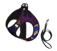 Ágata Abstracta púrpura, Azul y Dorada,Arnés para Mascotas, arnés Reflectante Ajustable para Perros,S