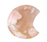 Ágata de cerezo, huesos de cereza en forma de luna, flor de piedras preciosas naturales para decoración del hogar, del estrés, regalo de habitación para mujeres y hombres