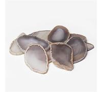 Ágatas de ónix natural irregular rebanada de geoda sin agujero piedra decoración del hogar encontrando regalos minerales 1 uds, NO.3 gris, 50-80mm