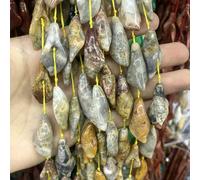 Ágatas naturales en forma de flor de gloria de la mañana, jades, cuarzo, aventurina, cuentas espaciadoras sueltas para hacer joyas, accesorios - Ágata loca - 15 x 30 mm (5 unidades)