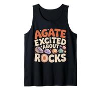 Agate Excited About Rocks Nerd de geología de Rocas - Camiseta sin Mangas