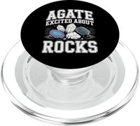 Agate Excited About Rocks Nerd de geología de Rocas |- PopSockets PopGrip para MagSafe