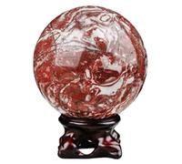 Agate Geode Sphere with Stand,Decorative Stone Sphere Sculpture Figurine for Desk Decoration Feng Shui and,6~7cm